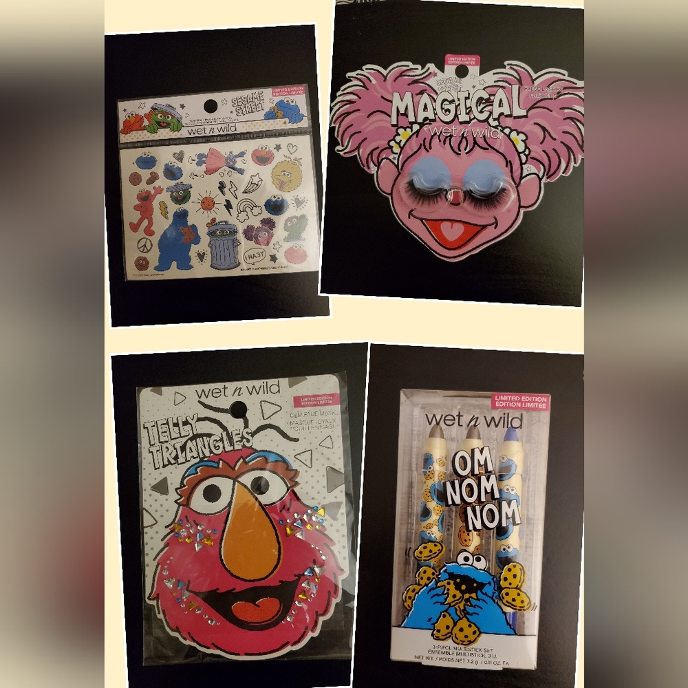 4pc set of wet n wild sesame street makeup collection